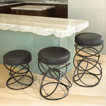 Ring Bar Stool by Global Views in brown, black powder coat. Made from iron in a modern style.
