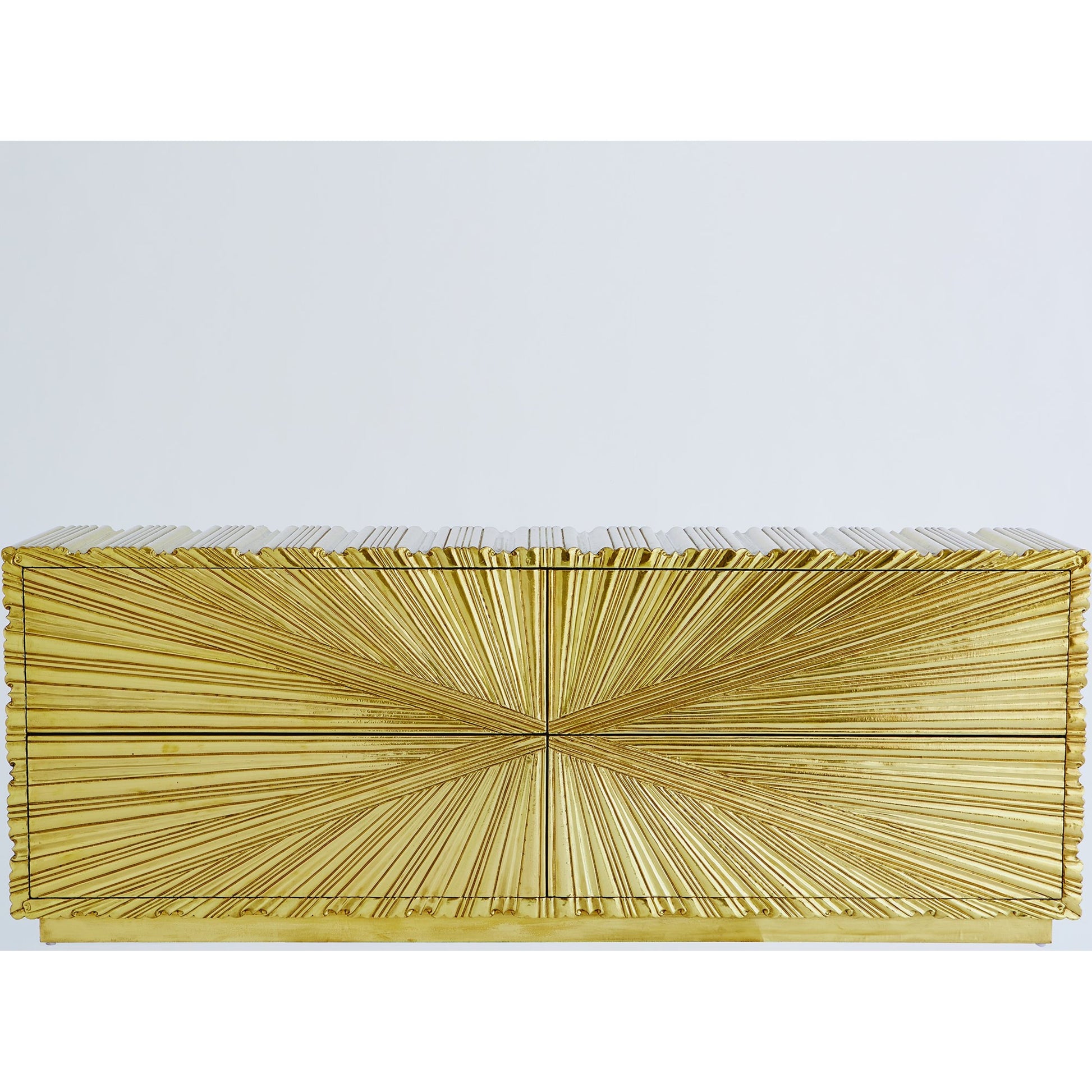 Linenfold Cabinet by Global Views. Made from mdf, brass in a modern style.