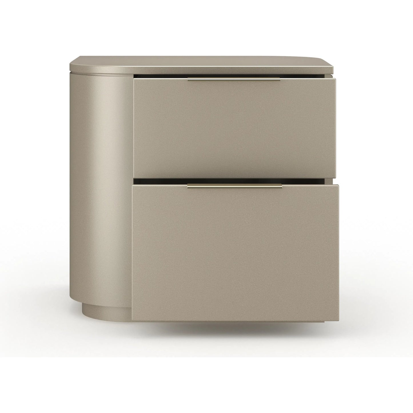 005 SI-2370820 | Additional Silo | Oblique Nightstand by Caracole in soft silver paint gloss. Made from unique in a transitional style.