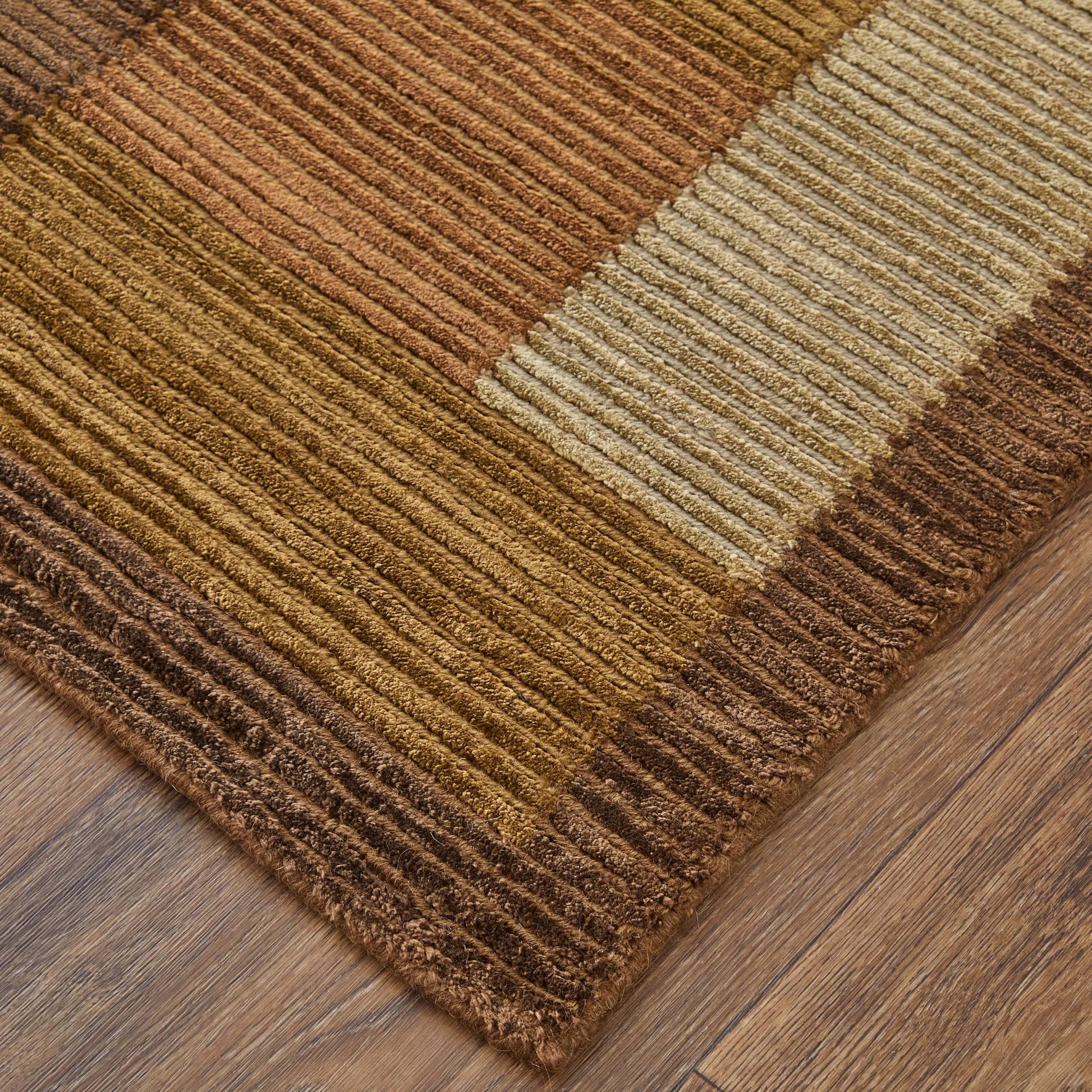 Keystone Rug - 7169F by Feizy in green, brown. Made from wool, viscose in a unique style.