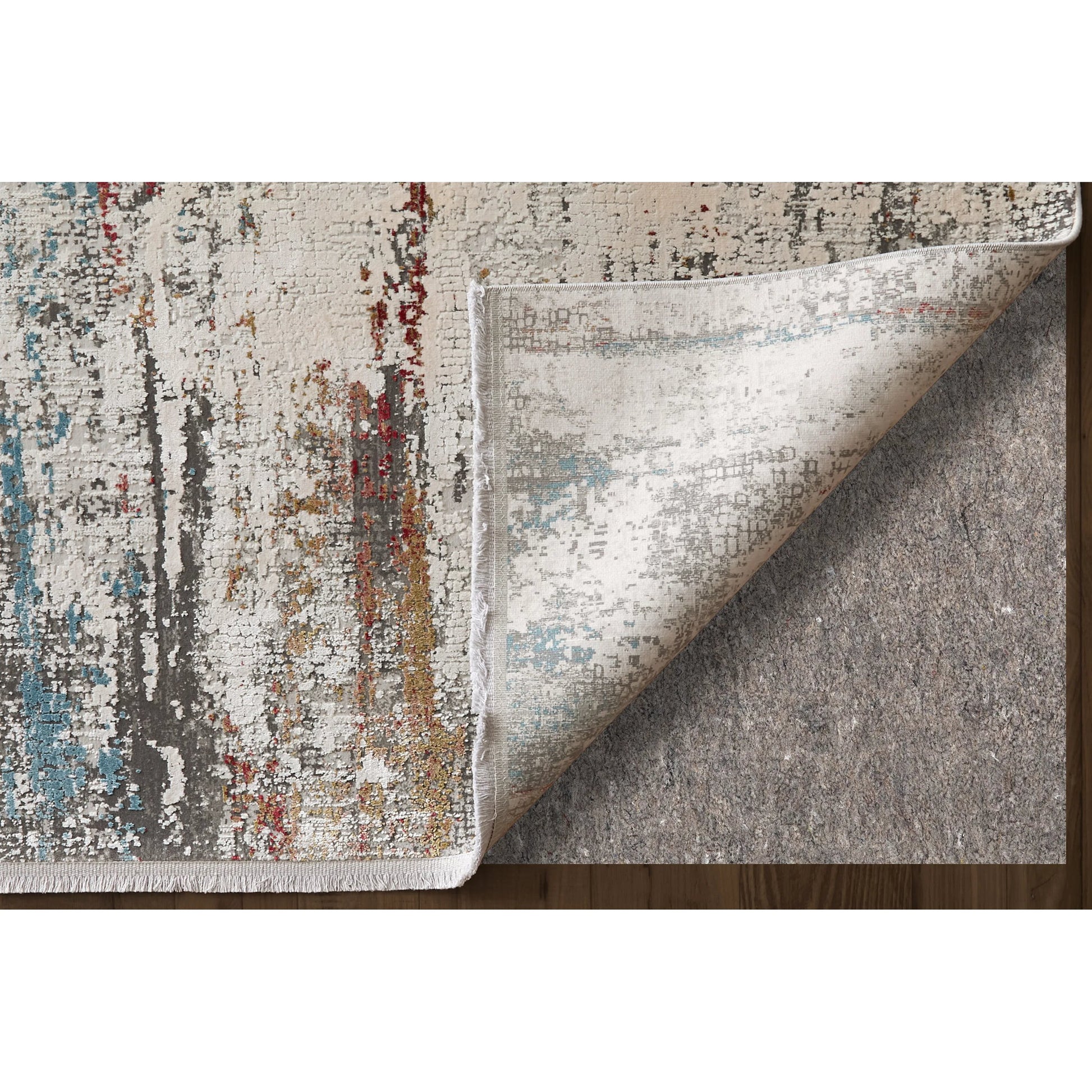 Cadiz Rug - 3903F by Feizy in gray, red, blue. Made from viscose, acrylic in a unique style.