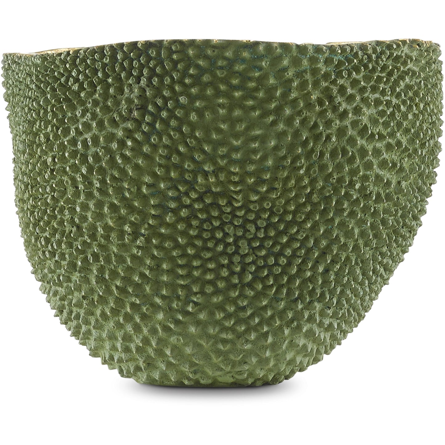 007 SR-823606 | Additional Silo | Jackfruit Vase by Currey and Company in green, gold. Made from bronze in a coastal style.