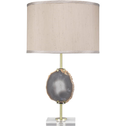 Agate Slice Table Lamp by Jamie Young in natural lavender agate, antique brass. Made from agate, crystal, metal in a eclectic & global style.
