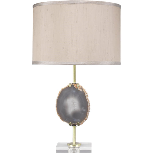 Agate Slice Table Lamp by Jamie Young in natural lavender agate, antique brass. Made from agate, crystal, metal in a eclectic & global style.