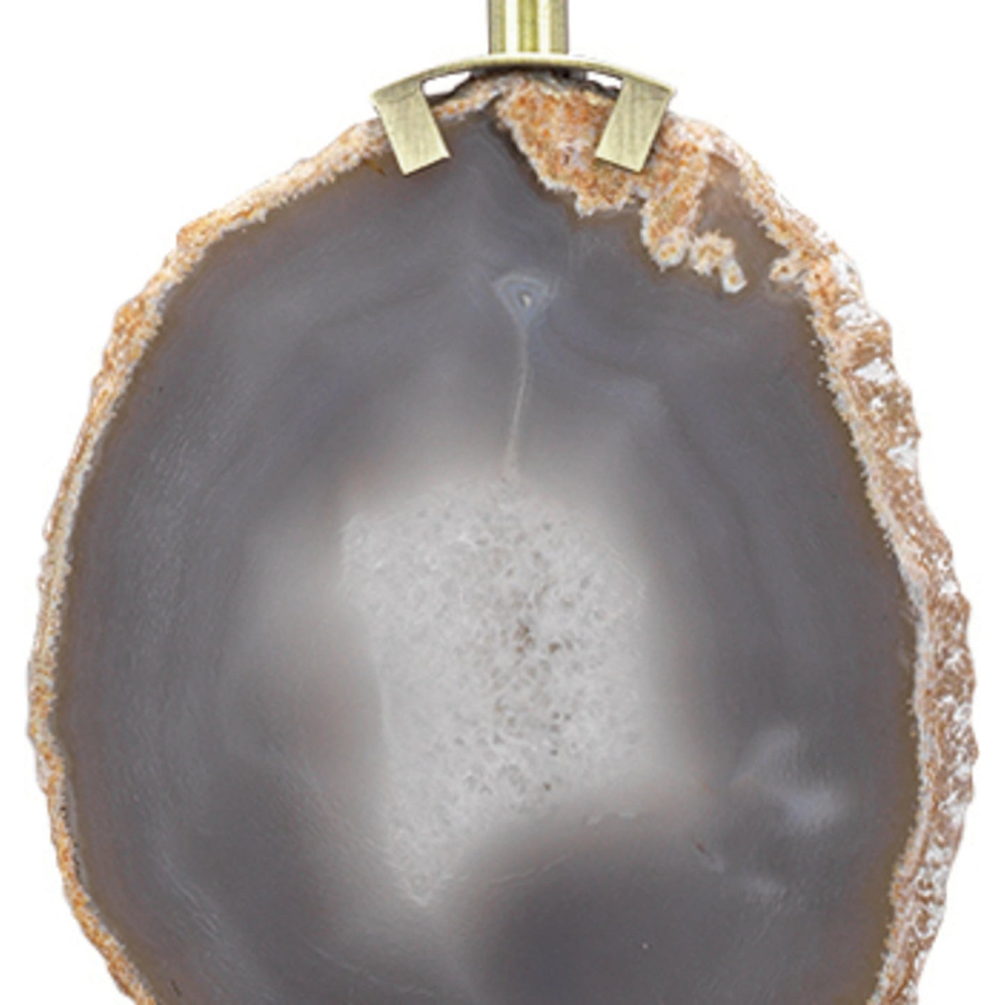 003 SR-819619 | Closeup | Agate Slice Table Lamp by Jamie Young in natural lavender agate, antique brass. Made from agate, crystal, metal in a eclectic & global style.