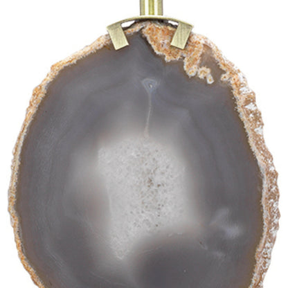 Agate Slice Table Lamp by Jamie Young in natural lavender agate, antique brass. Made from agate, crystal, metal in a eclectic & global style.
