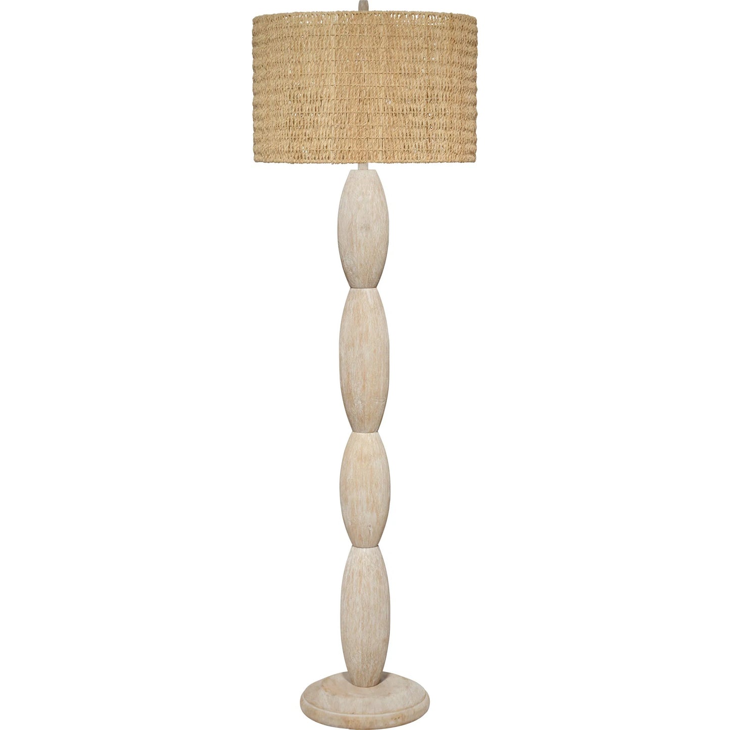 001 SI-2537673 | Primary Silo | Almond Floor Lamp by Jamie Young in off, white and brushed white wash. Made from wood in a unique style.