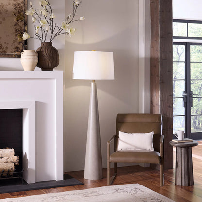 Alps Floor Lamp by Jamie Young in grey and warm grey. Made from metal in a unique style.