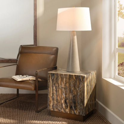 Alps Table Lamp by Jamie Young in grey and warm grey. Made from metal in a unique style.