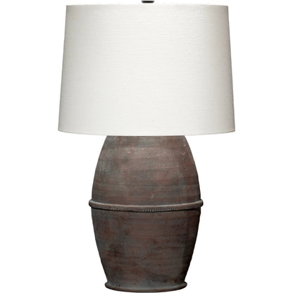 Antiquity Table Lamp by Jamie Young in dark grey. Made from ceramic in a modern style.