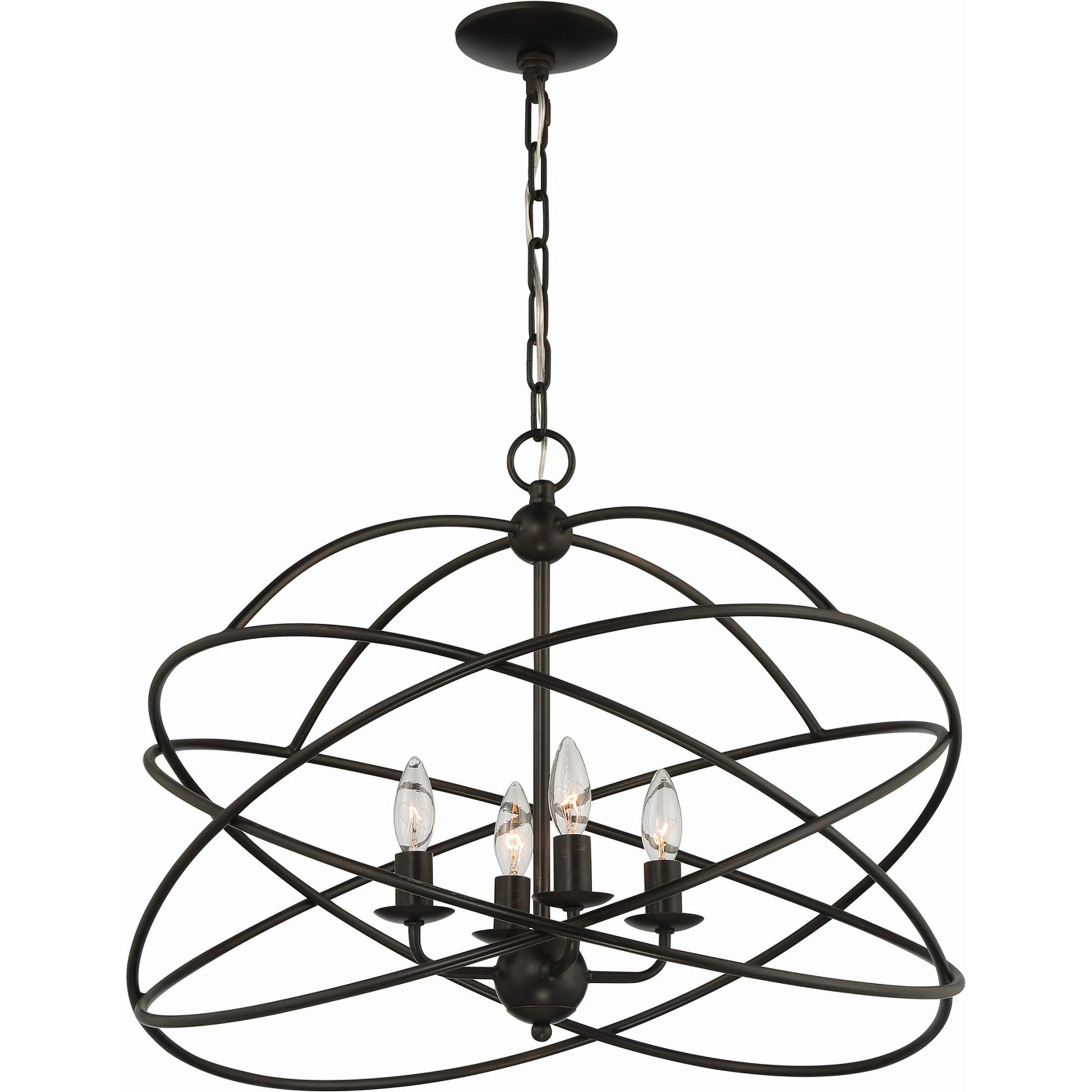 Anson Chandelier by Lumanity in oil rubbed bronze. Made from iron in a modern style.