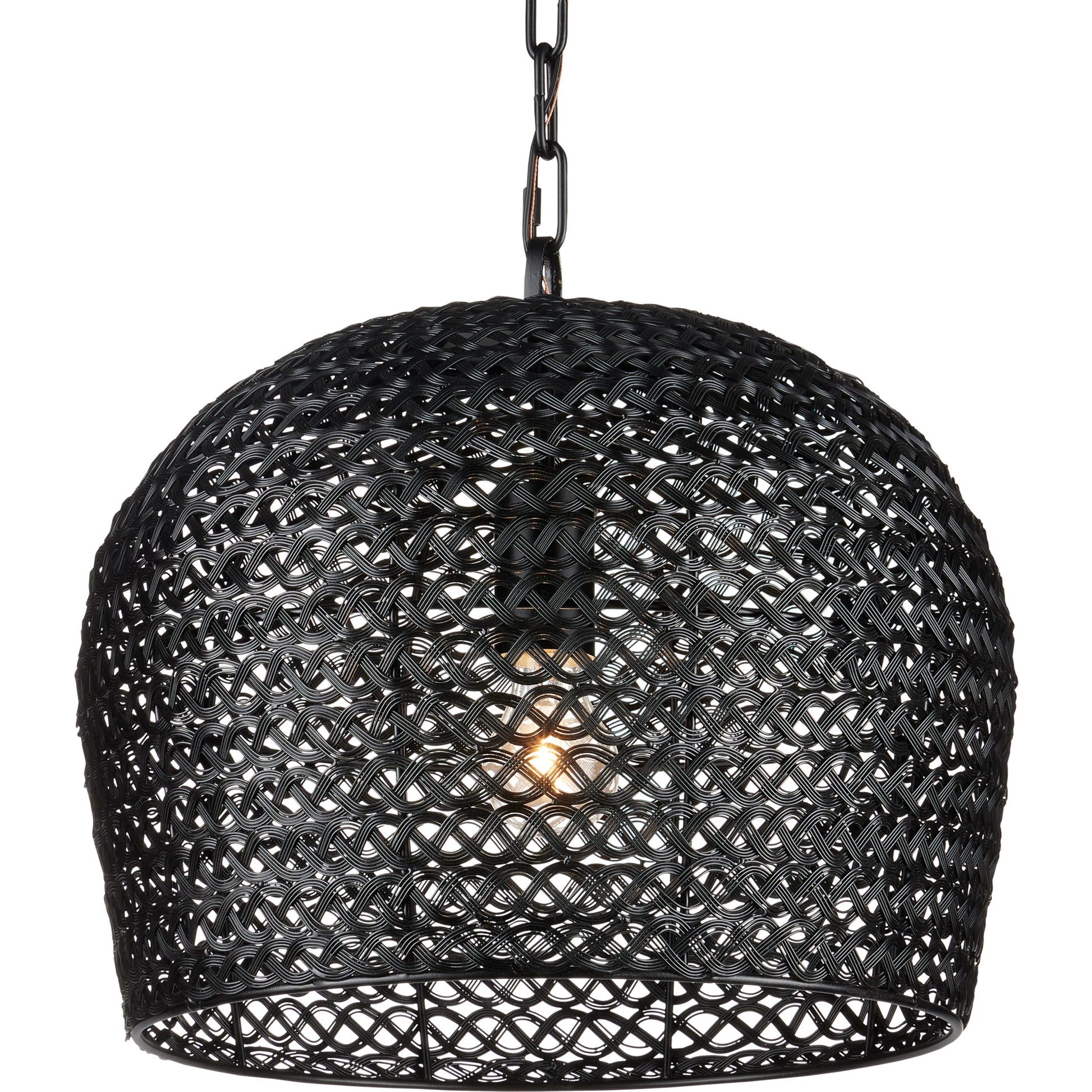 Piero Pendant by Currey and Company in satin black. Made from metal in a cottage & farmhouse style.