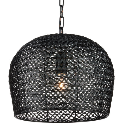 Piero Pendant by Currey and Company in satin black. Made from metal in a cottage & farmhouse style.