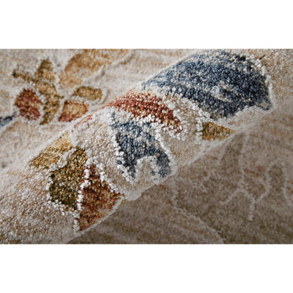 Pasha Transitional & Botanical Rug - 39M8F by Feizy in ivory, blue, gold. Made from polyester in a unique style.