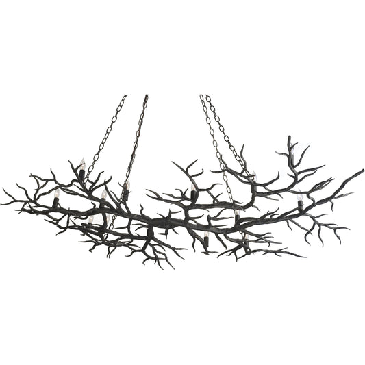 Rainforest Chandelier by Currey and Company. Made from unique in a rustic style.