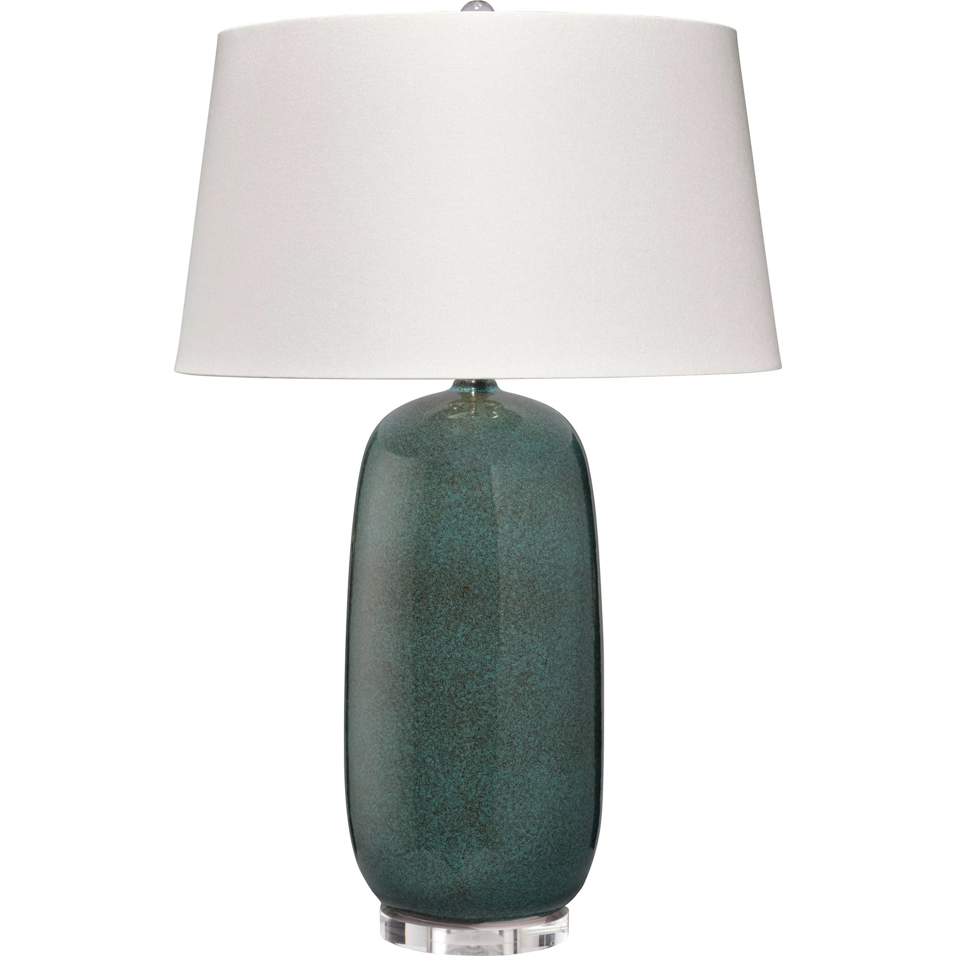 Balsam Table Lamp by Jamie Young in green and teal reactive glaze. Made from ceramic in a unique style.