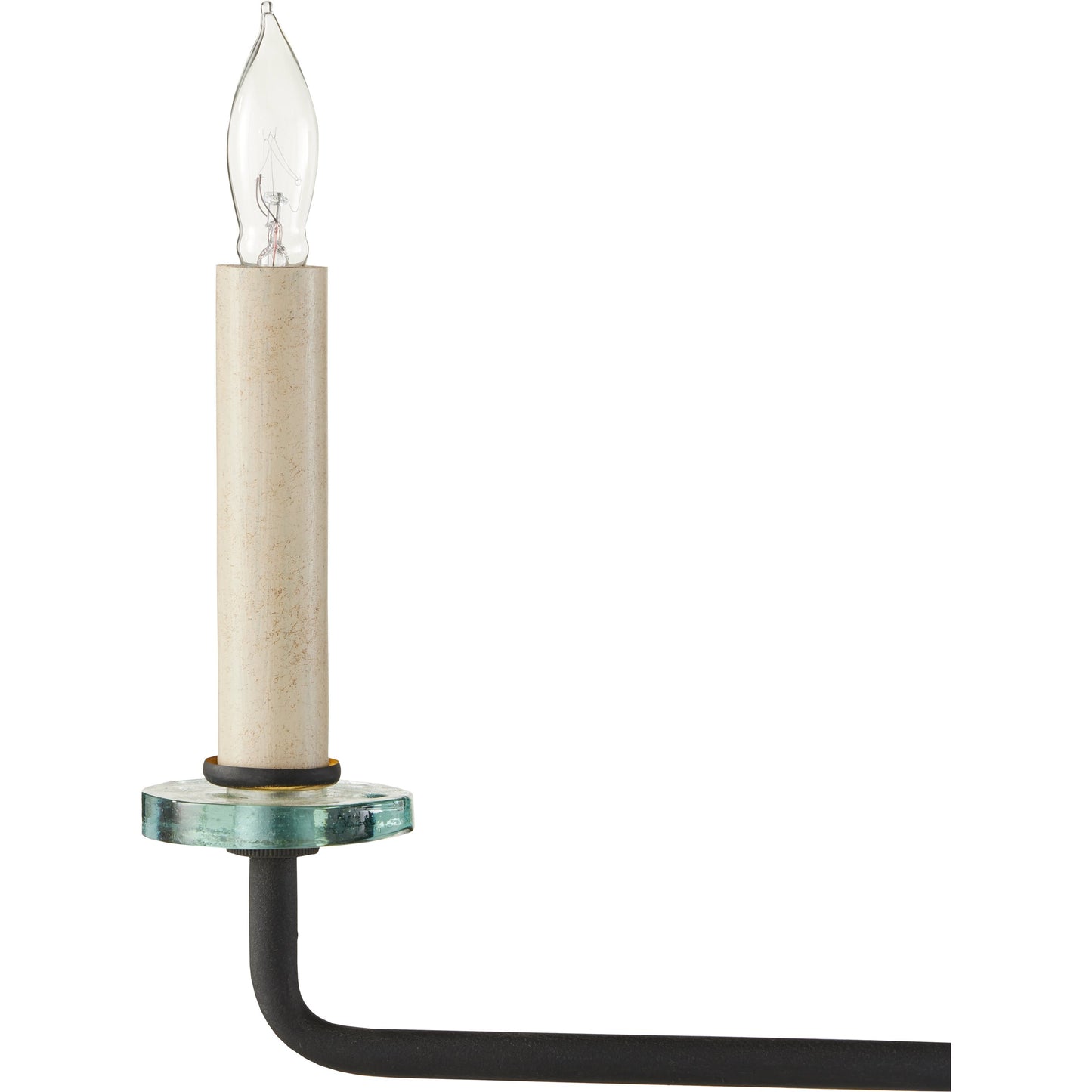 005 SI-1998791 | Closeup | Privateer Chandelier by Currey and Company in blacksmith. Made from wrought iron, recycled glass in a modern style.