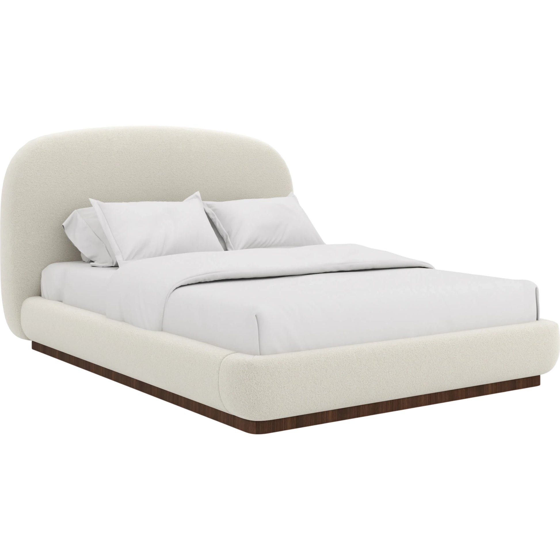 Botero Bed by Caracole in ivory and retro walnut. Made from unique in a transitional style.
