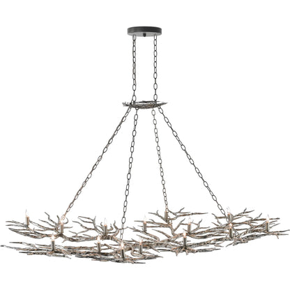 Rainforest Chandelier by Currey and Company in rustic bronze. Made from unique in a rustic style.