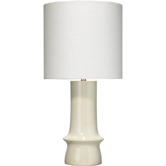 Crest Table Lamp by Jamie Young in eggshell. Made from ceramic in a modern style.