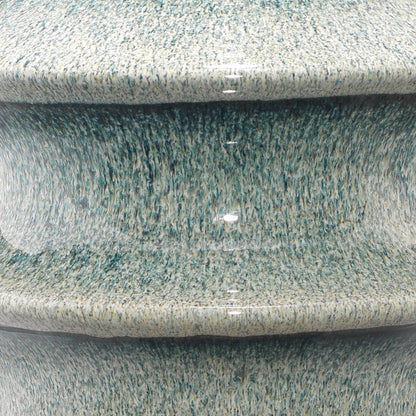 Cymbals Table Lamp by Jamie Young in blue reactive glaze. Made from ceramic in a eclectic & global style.