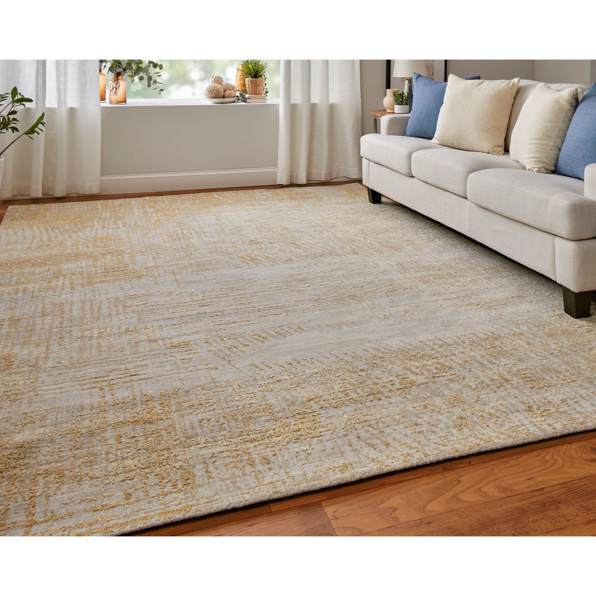 Eastfield Rug - EAS69FRF by Feizy in yellow, ivory, gold. Made from viscose, wool in a unique style.