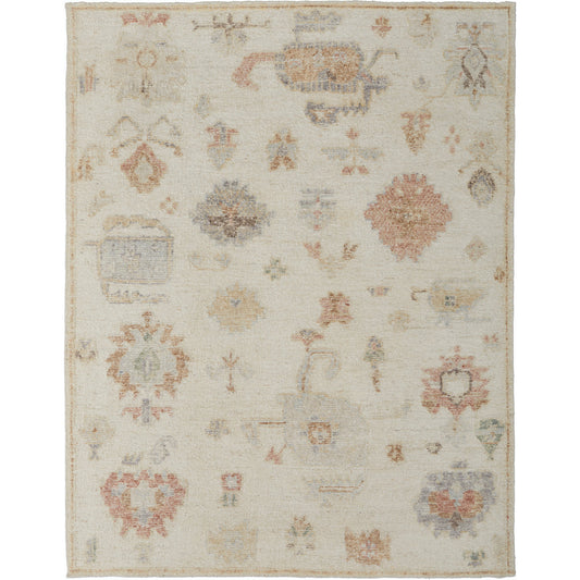Grafton Traditional Ikat Rug - GFT69FLF by Feizy in ivory, orange, gray. Made from wool in a unique style.