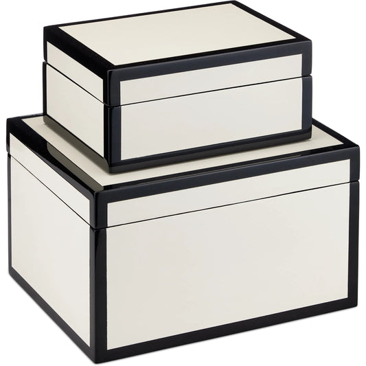 Lacquer Box Set by Currey and Company. Made from engineered wood in a modern style.