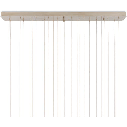 Finhorn Linear Pendant by Currey and Company in painted silver, pearl. Made from metal, mother of pearl in a modern style.
