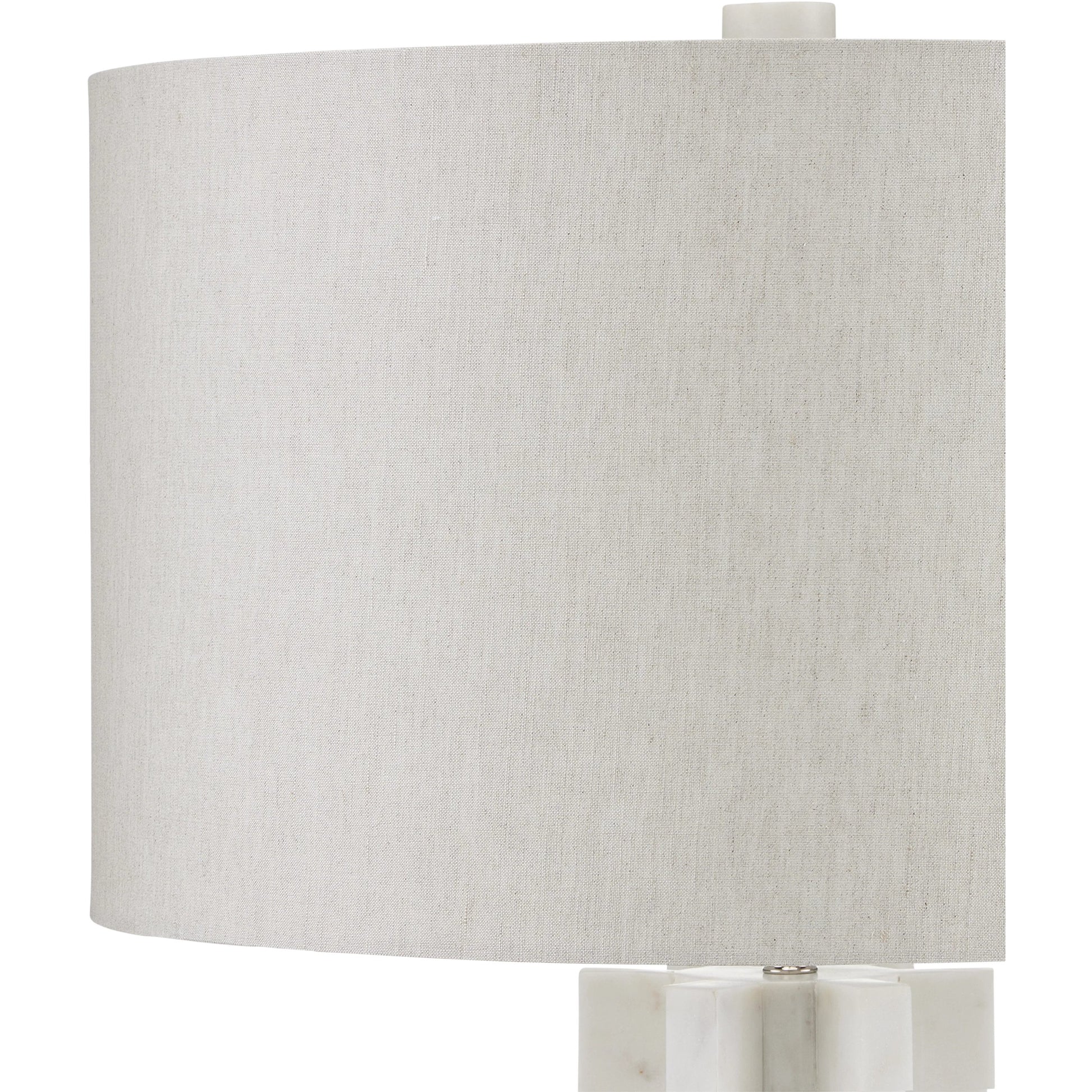 Mercurius Marble Table Lamp by Currey and Company in white. Made from marble in a modern style.