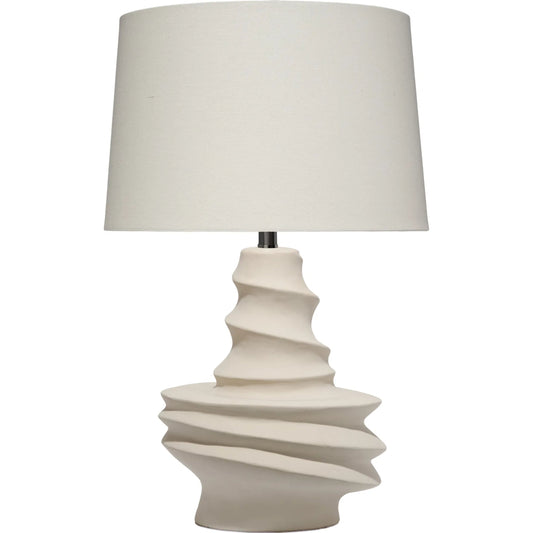 Dune Table Lamp by The Livingston Collection in off white and matte off white. Made from ceramic in a unique style.