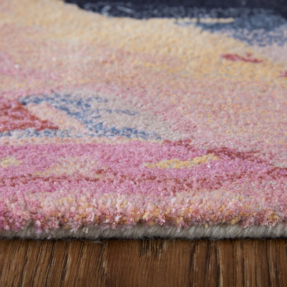 Kawai Rug - KAW8985F by Feizy in pink, blue, ivory. Made from wool, viscose in a unique style.