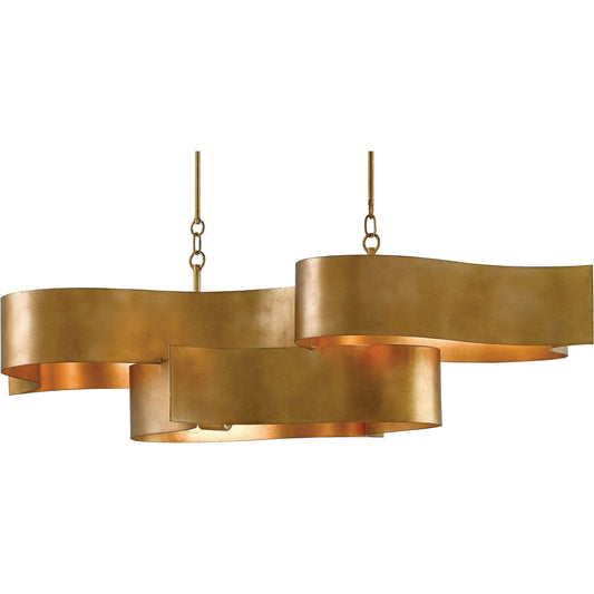 001 S-223518 | Primary Silo | Grand Lotus Oval Chandelier by Currey and Company. Made from wrought iron in a modern style.