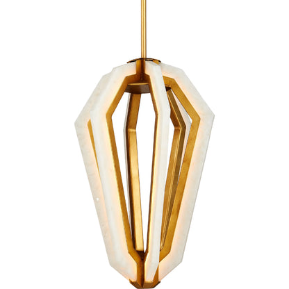 Riviere Pendant by Currey and Company in natural, contemporary gold leaf. Made from composite, wrought iron in a modern style.