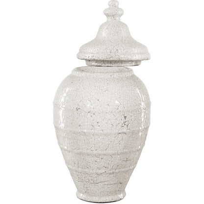 Virginal Jar by Currey and Company in antique white. Made from terracotta in a modern style.