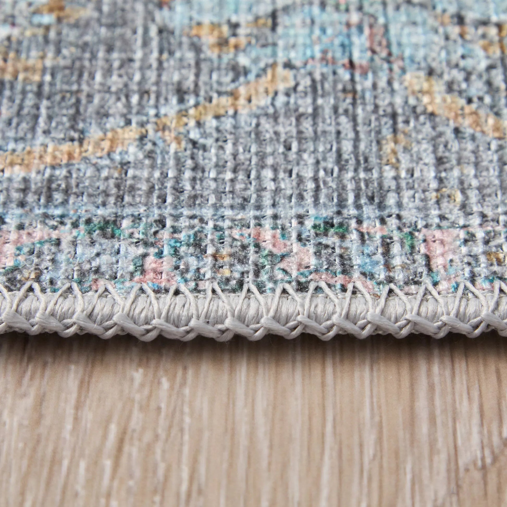 Percy Transitional Rug - 39AFF by Feizy in blue, gray, orange. Made from polyester in a unique style.