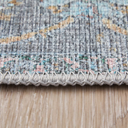 Percy Transitional Rug - 39AFF by Feizy in blue, gray, orange. Made from polyester in a unique style.