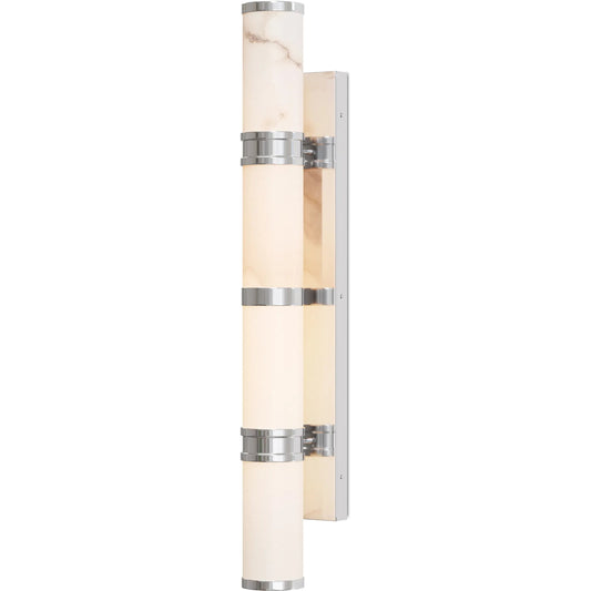Brenham Wall Sconce by Currey and Company. Made from alabaster, brass in a modern style.
