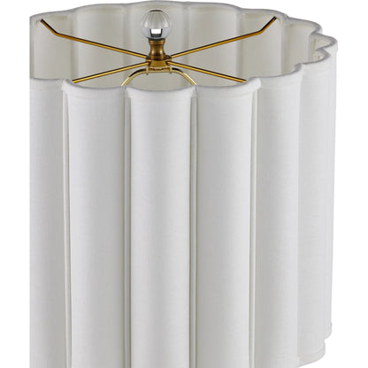 Celadon Crackle Table Lamp by Currey and Company in celadon crackle, clear, antique brass. Made from porcelain, optic crystal, metal in a modern style.