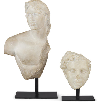 Young Royal Greek Torso by Currey and Company in aged beige, black. Made from composite, metal in a traditional style.