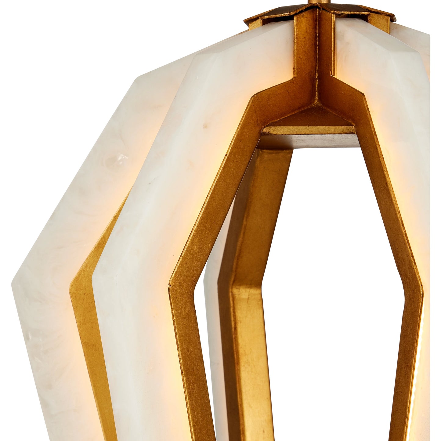 004 SI-2134056 | Closeup | Riviere Pendant by Currey and Company in natural, contemporary gold leaf. Made from composite, wrought iron in a modern style.