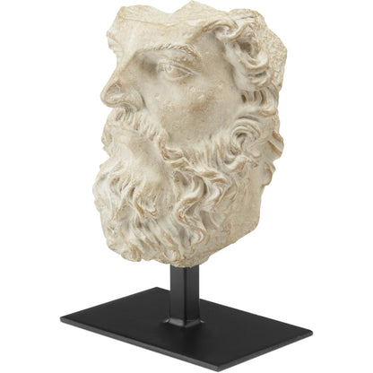 Head of Zeus by Currey and Company in aged beige, black. Made from composite, metal in a coastal style.