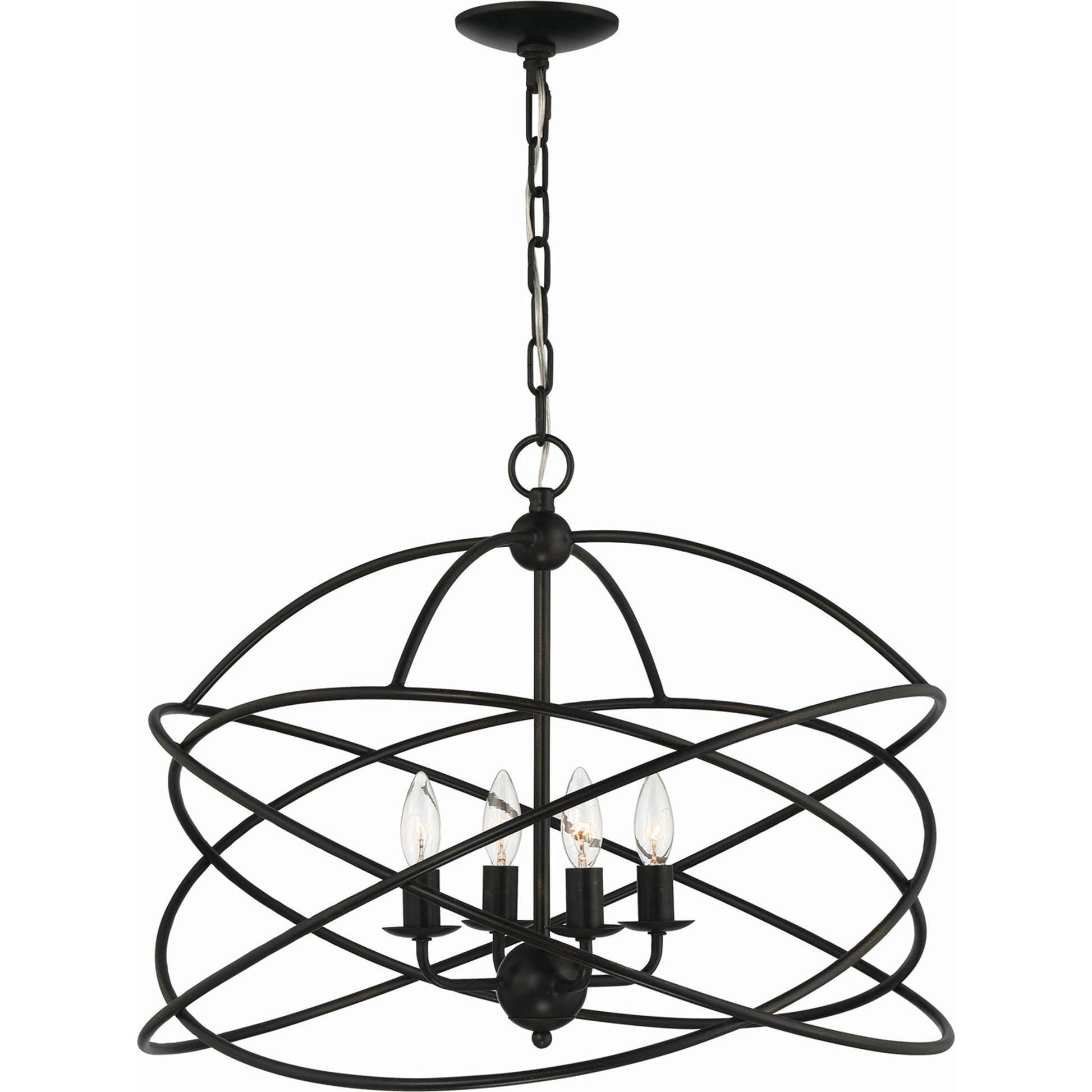Anson Chandelier by Lumanity in oil rubbed bronze. Made from iron in a modern style.