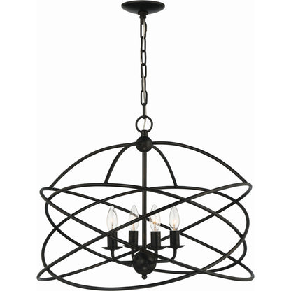 Anson Chandelier by Lumanity in oil rubbed bronze. Made from iron in a modern style.