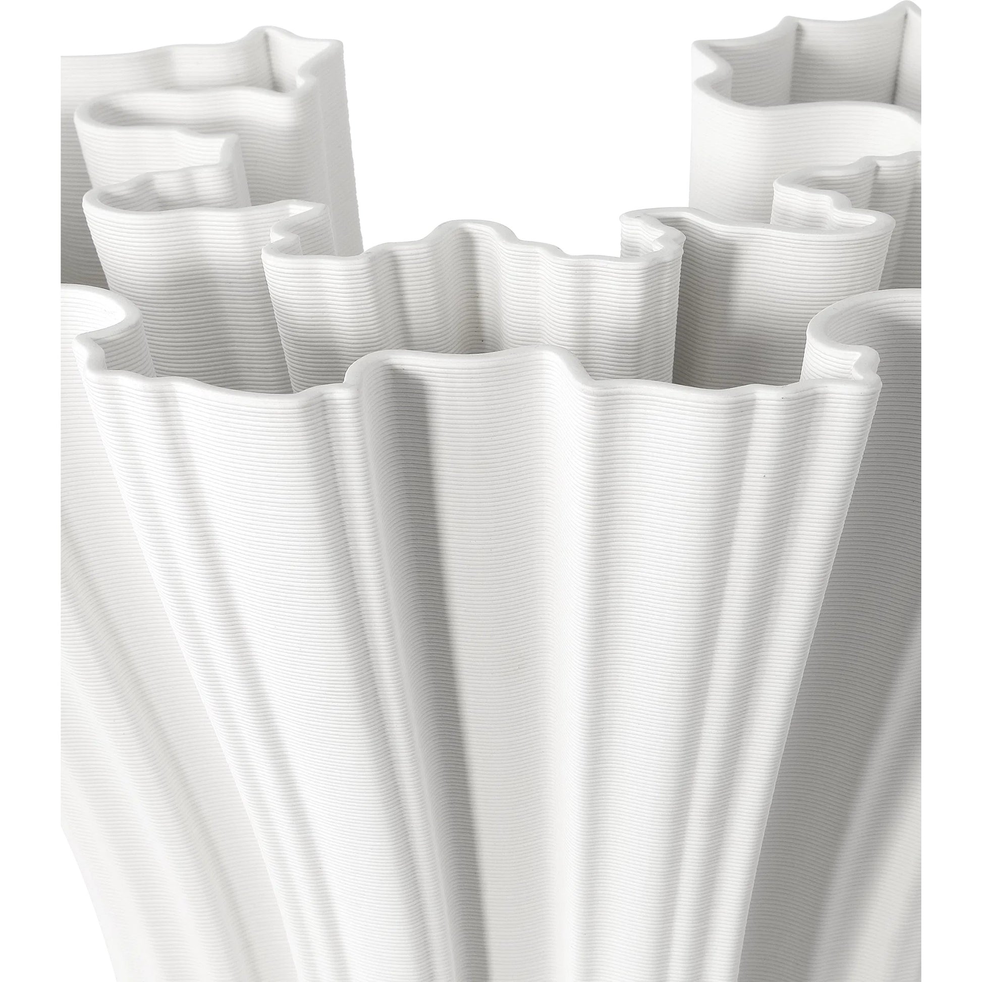 Godet Vase by Currey and Company in white. Made from porcelain in a modern style.