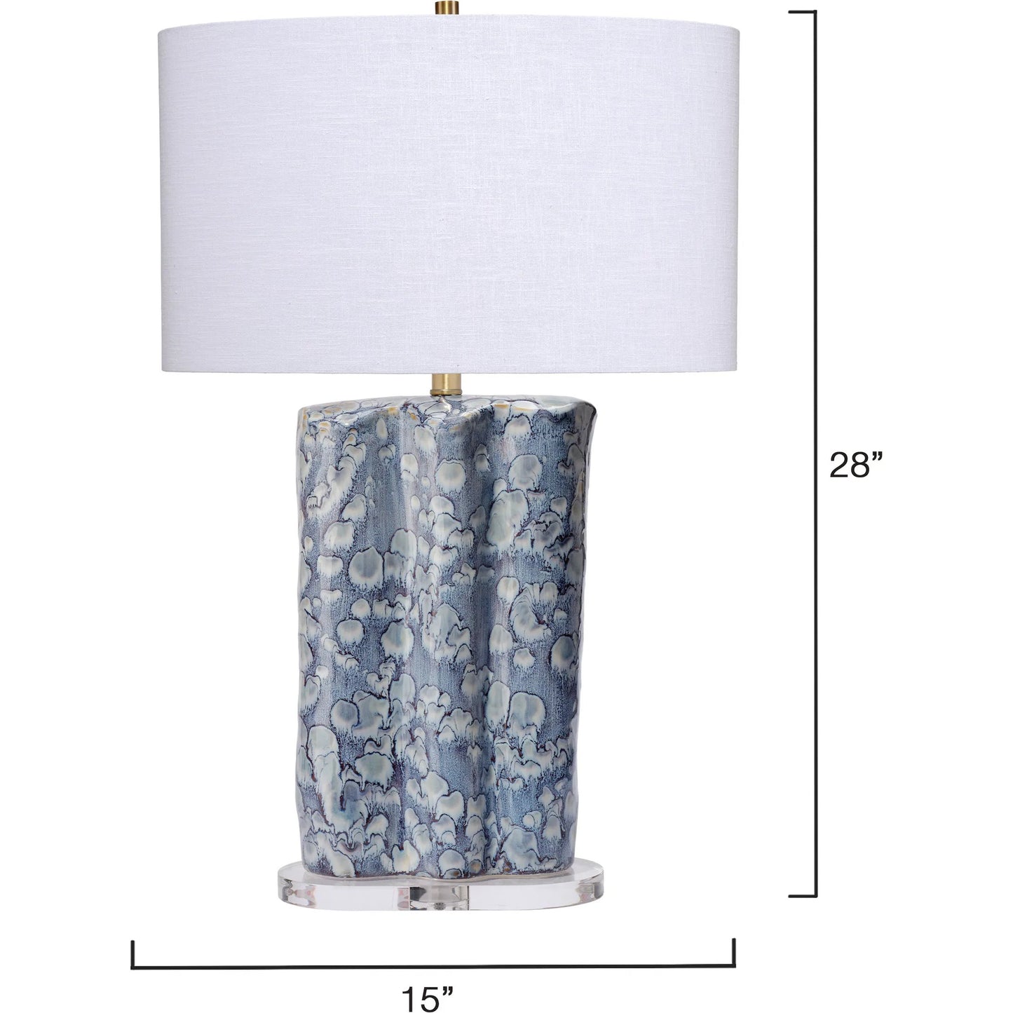 004 SI-2320369 | Additional Silo | Flurry Table Lamp by Jamie Young in blue and reactive blue glaze. Made from ceramic, acrylic in a traditional style.