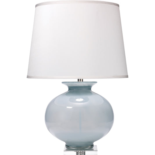 Heirloom Table Lamp by Jamie Young in cornflower blue grass. Made from glass in a modern style.