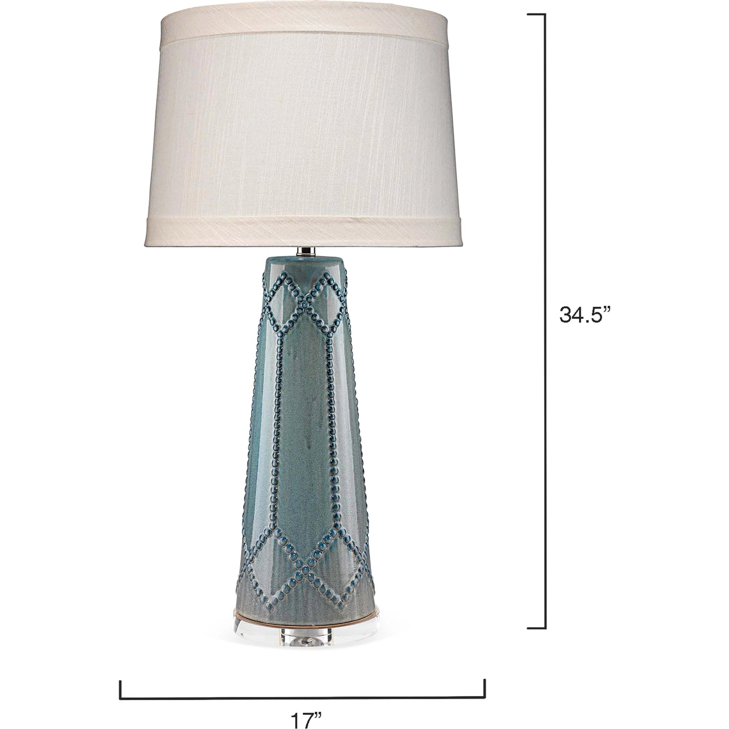 002 SR-819661 | Additional Silo | Hobnail Table Lamp by Jamie Young in teal. Made from ceramic in a transitional style.