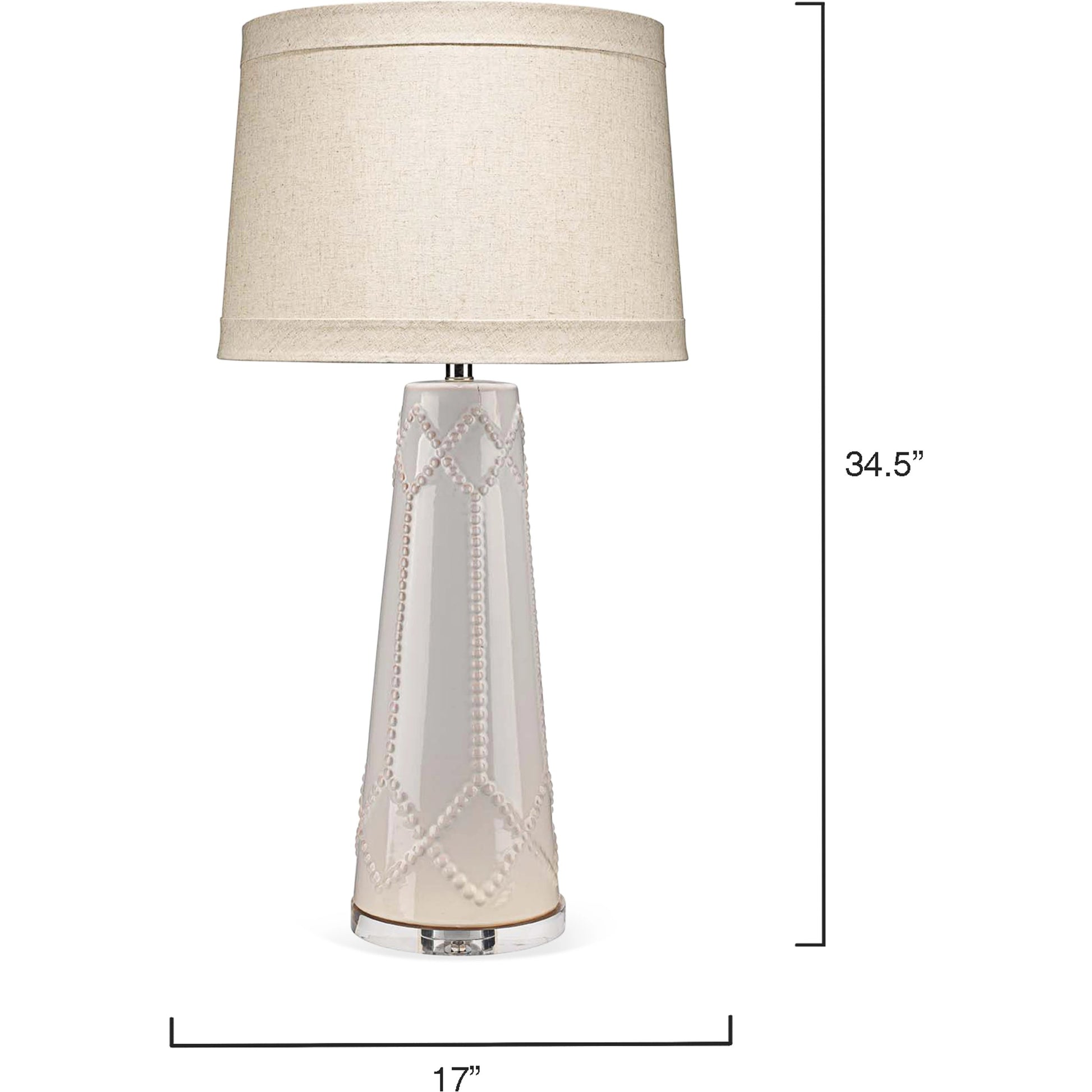 Hobnail Table Lamp by Jamie Young in teal. Made from ceramic in a transitional style.