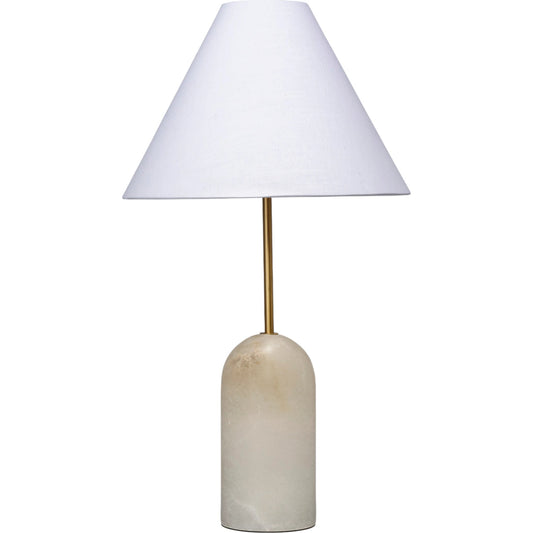 Holt Table Lamp by The Livingston Collection in white. Made from alabaster in a modern style.